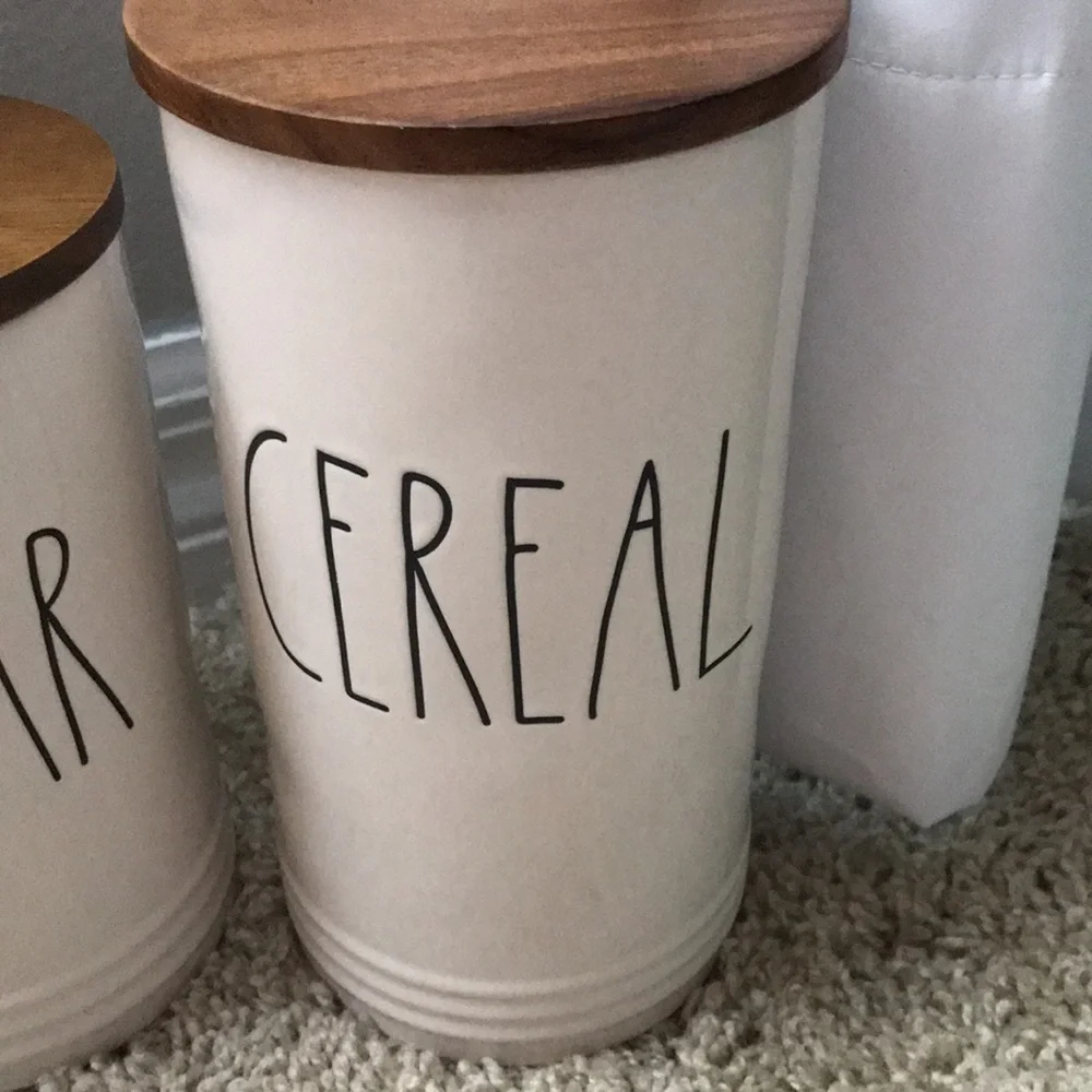 NWT RAE DUNN SUGAR & CEREAL CANISTER Cellar Wood
